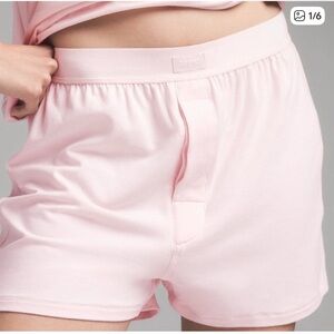 Skims Pink Boxer Sleep Shorts